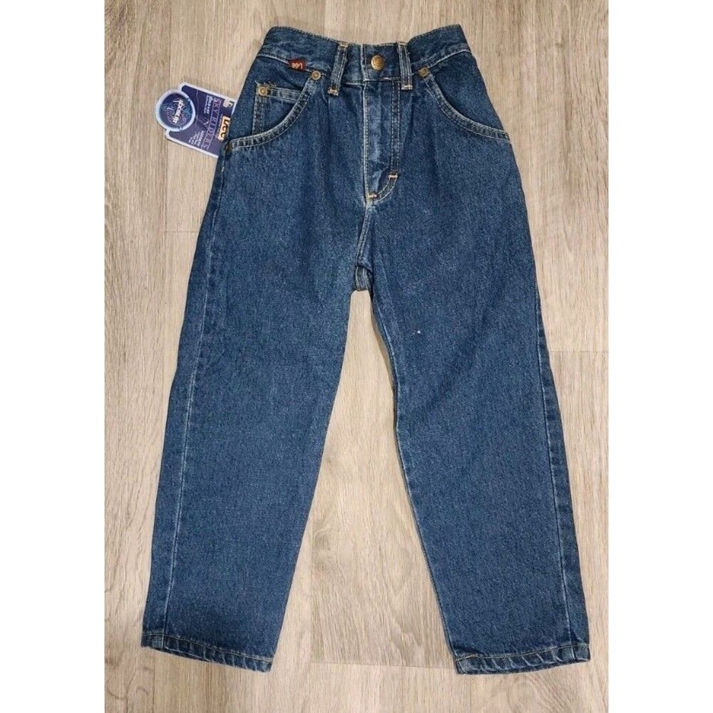 Lee Vtg 80s Girls Size 4-6 Sky Rider Loose Fit Blue Jeans Denims New W/ Tag USA